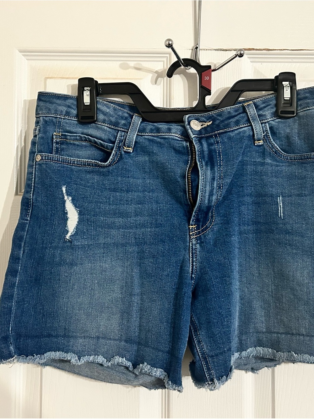 Just Black Distressed Blue Denim Cutoff Shorts